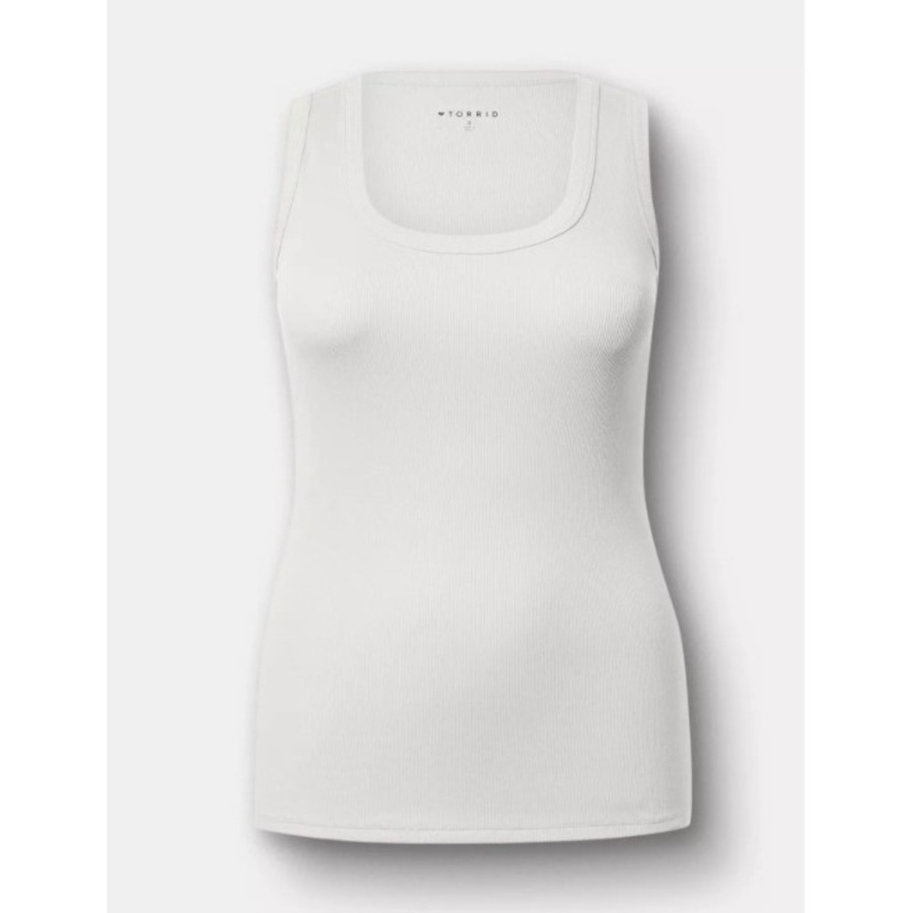 Torrid Super Soft Knits Layering Tank Top White Racerback Scoop Neck Size 00 M/L